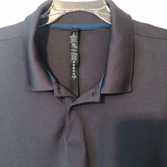NWOT Lululemon Golf Shirt Mens Med Dark Grey and Teal Trim - Picture 3 of 11